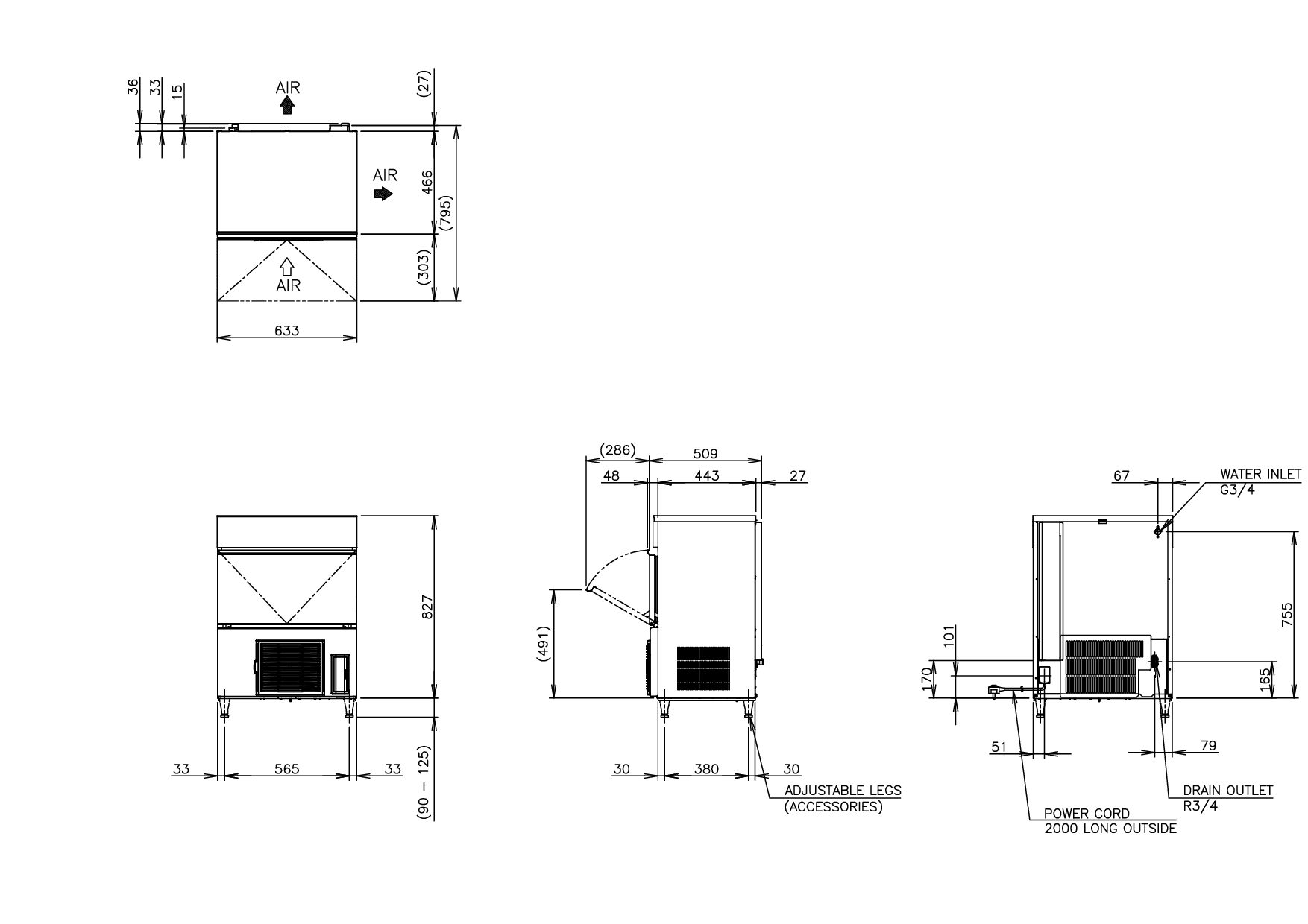 Hoshizaki Elite Cube IM-65PE-E - cube standard (28 x 28 x 32 mm) 58 kg