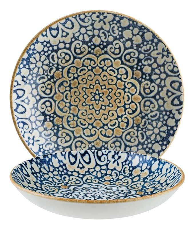 Bonna Alhambra Bloom Assiette creuse 25cm bleu - 6 pièces