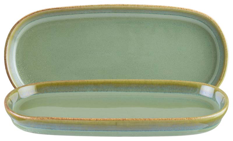 Bonna Sage Plateau Hygge profond ovale 21x10cm vert - 12 pièces