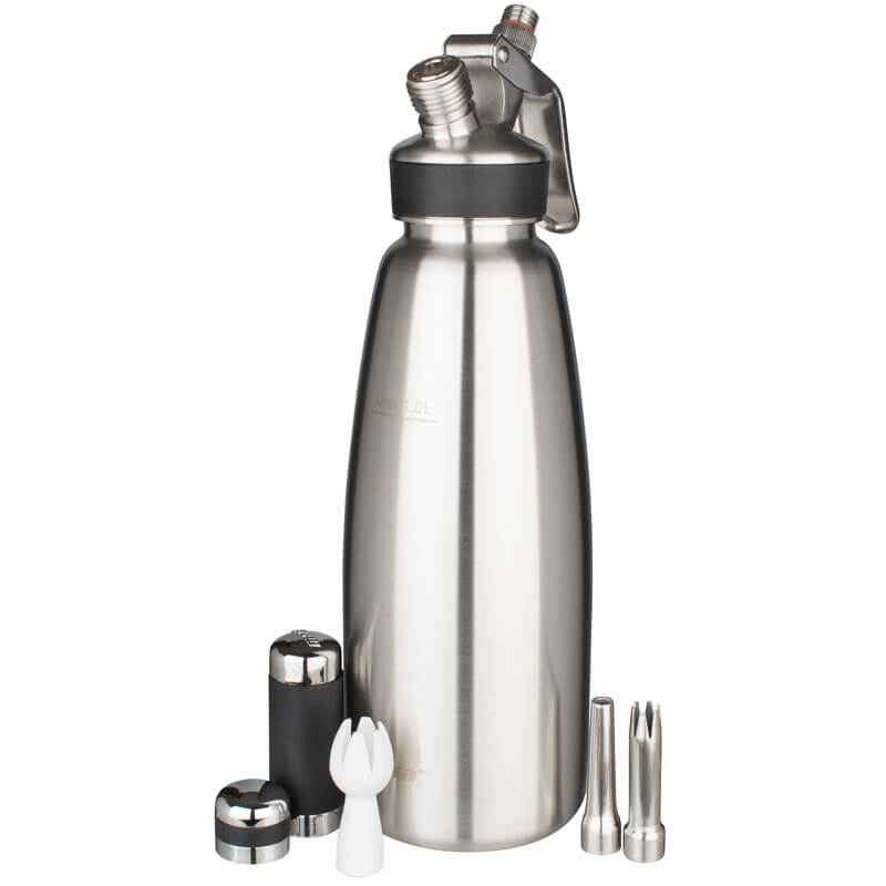 Siphon à crème Mosa, inox brossé - 1000ml