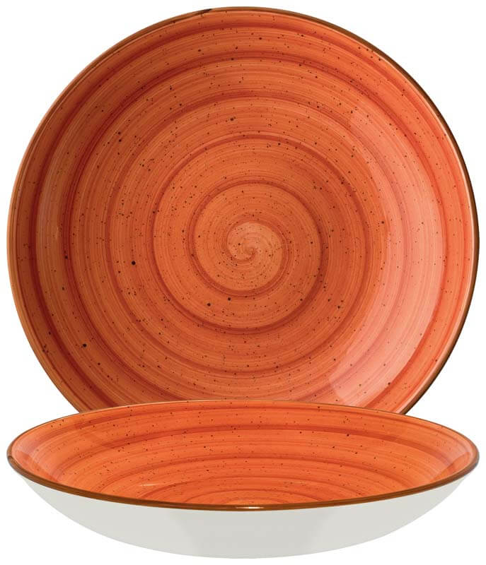 Bonna Aura Terracotta Bloom Assiette creuse 28cm orange - 6 pièces