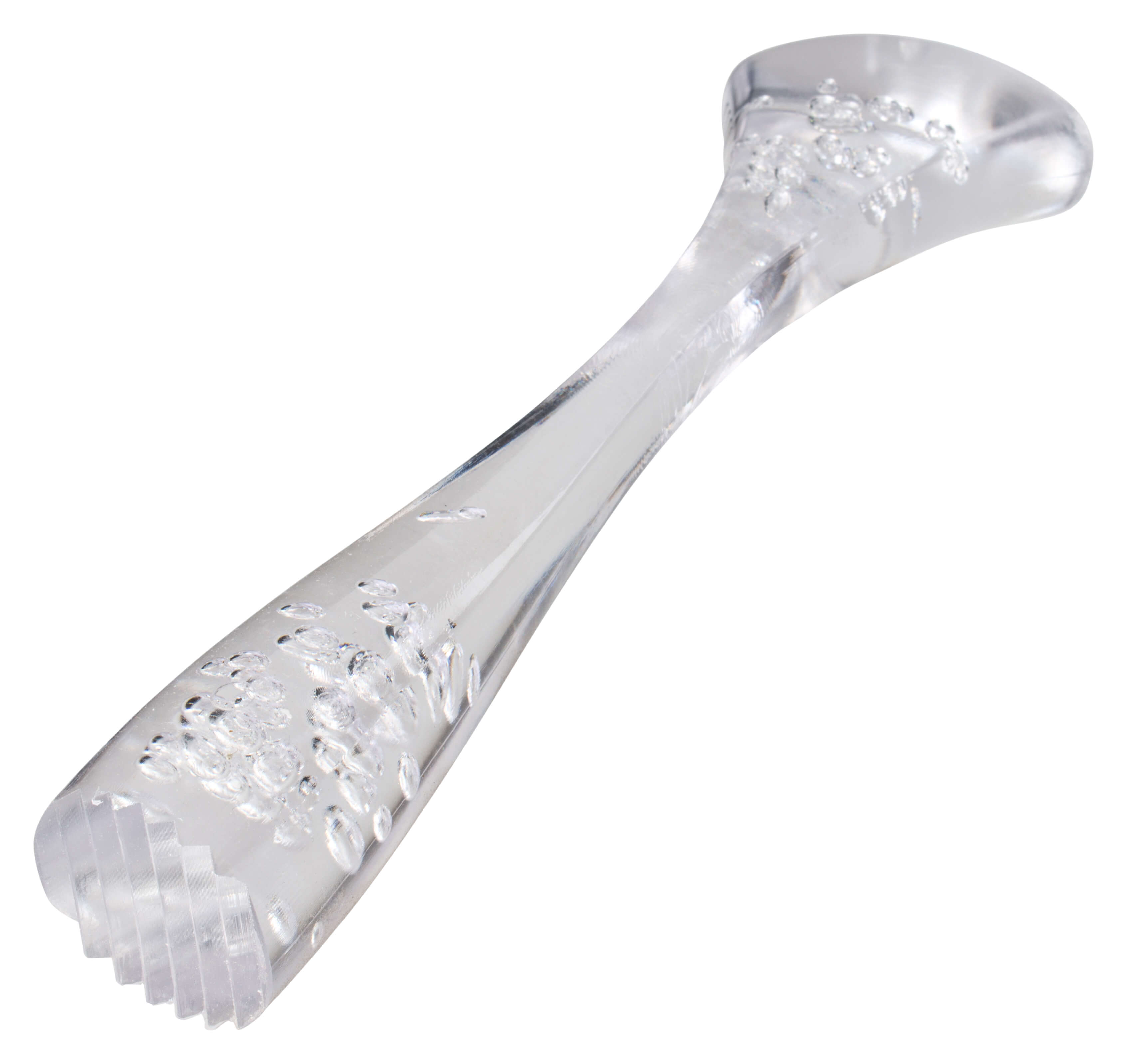 Pilon de bar, plastique, extrémité ondulée - transparent (21cm)