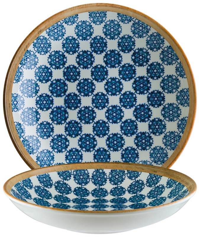 Bonna Lotus Bloom Assiette creuse 25cm bleu - 6 pièces