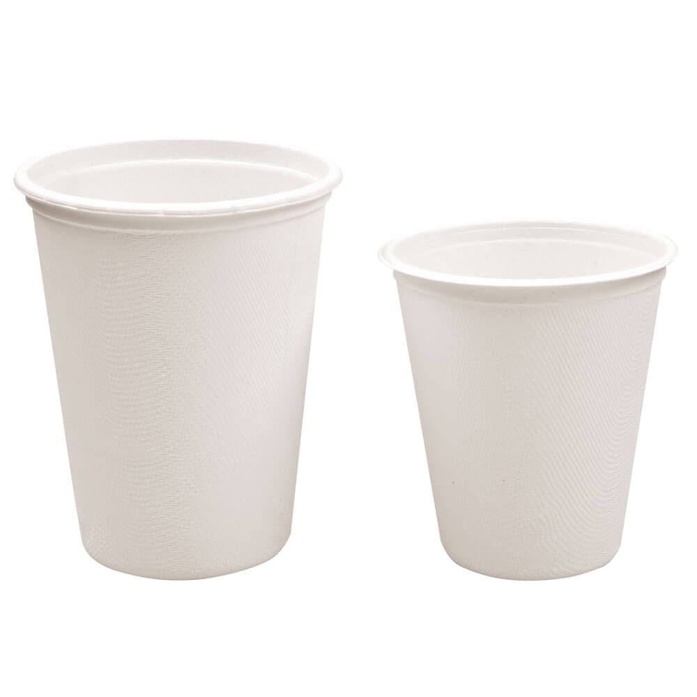 Couvercle de gobelet en canne à sucre, blanc - 8cm (50 pcs)