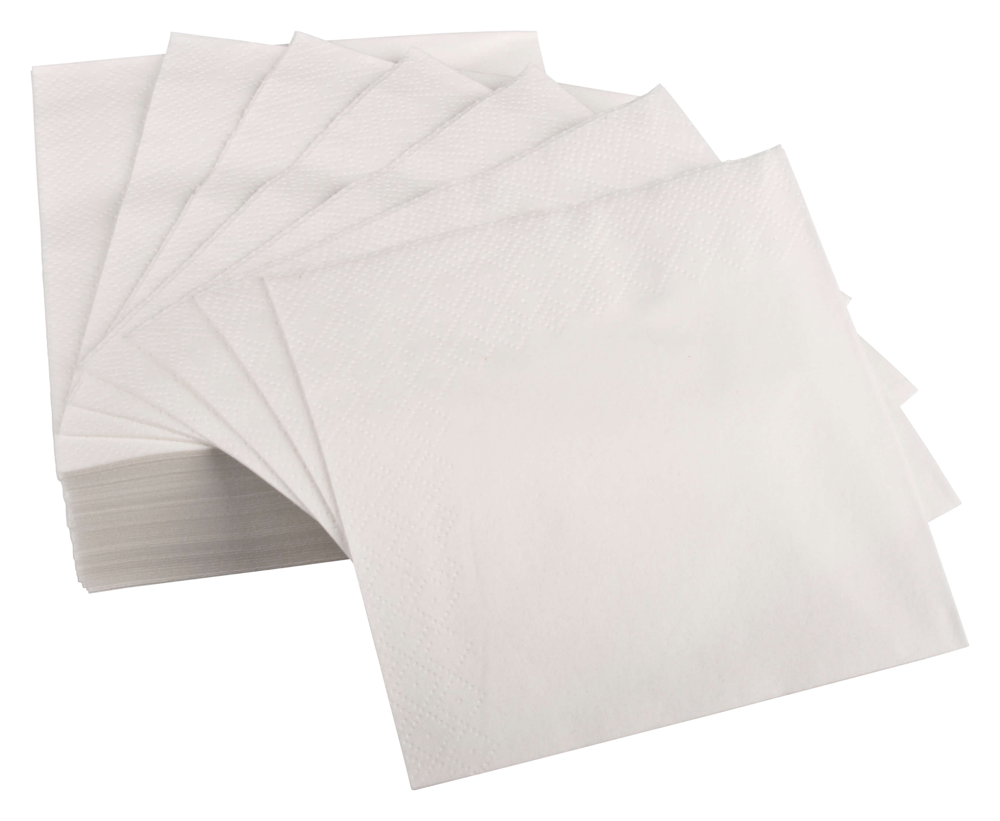 Serviettes cocktail, 24x24cm, 1/4 pli, 2 plis - blanc (300 pcs.)