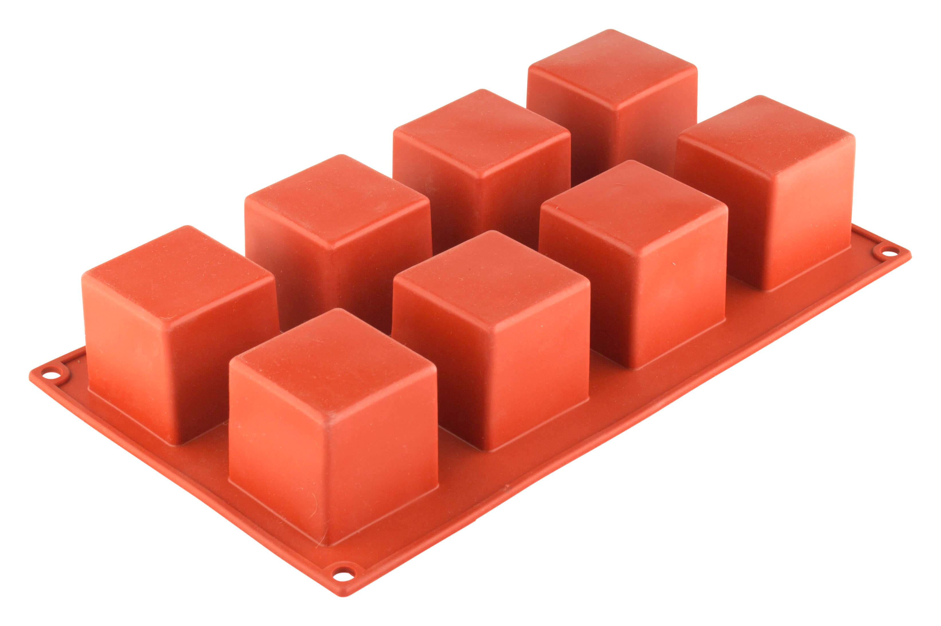 Moule à glaçons, silicone, 8 cubes (5cm) - rouge