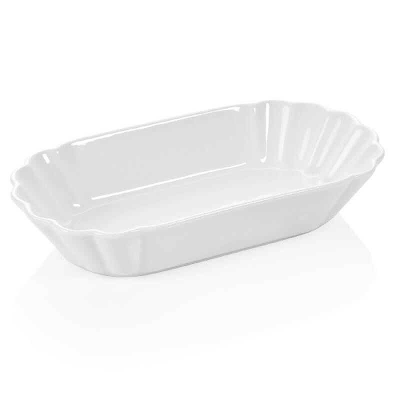 Barquette à frites en porcelaine blanche - 25x12x5cm (6 pcs)