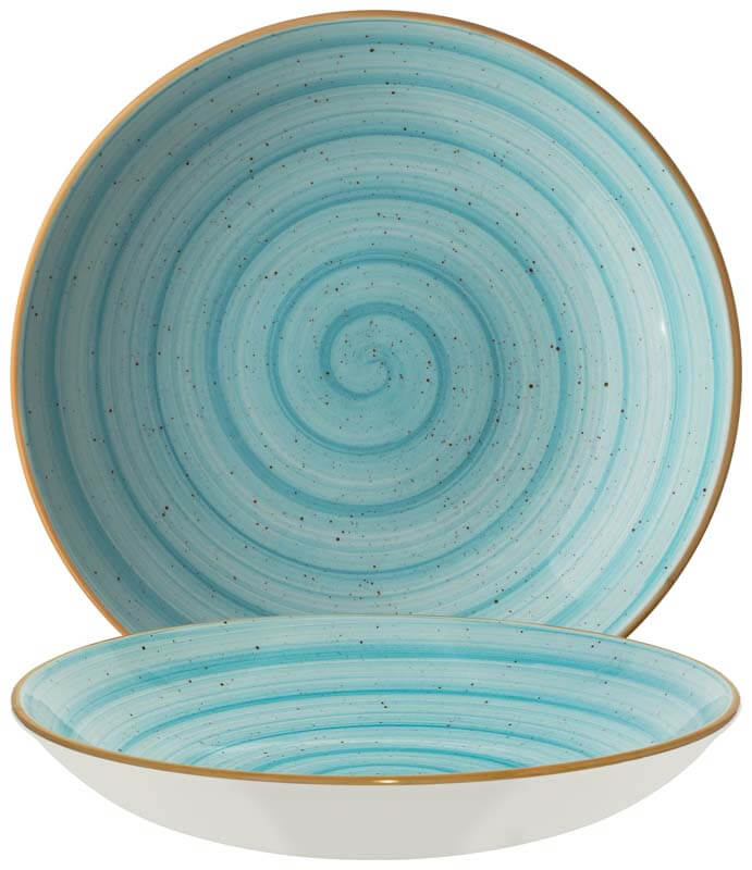 Bonna Aura Aqua Bloom Assiette creuse 28cm turquoise - 6 pièces