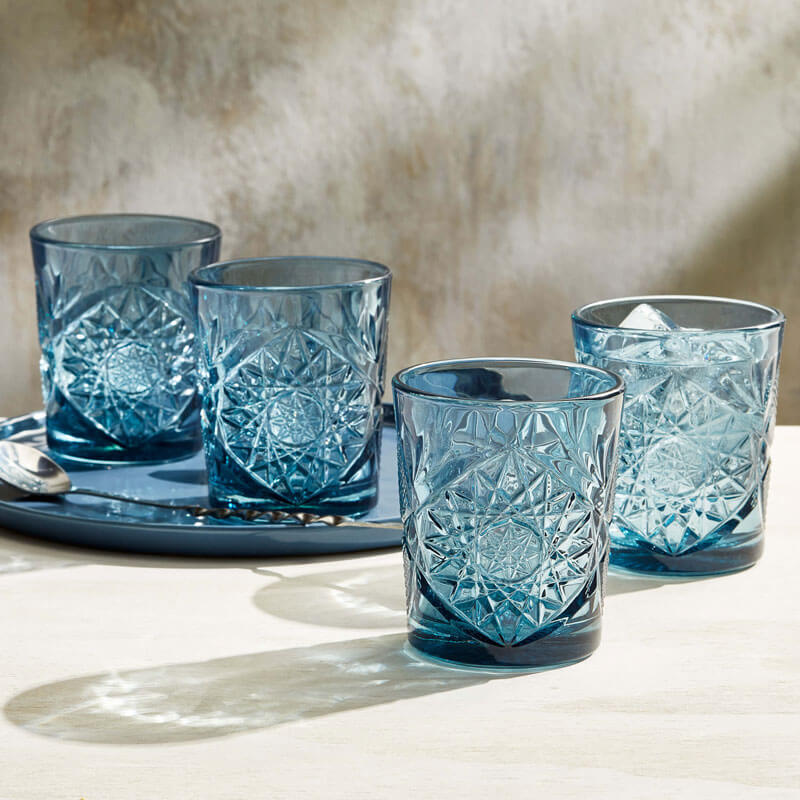 Verre D.O.F. Hobstar bleu, Onis - 355ml (6 pcs.)