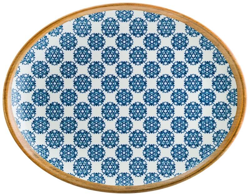 Bonna Lotus Moove plat ovale 36x28cm bleu - 6 pièces