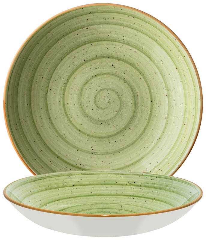 Bonna Aura Therapy Bloom assiette creuse 25cm vert - 6 pièces