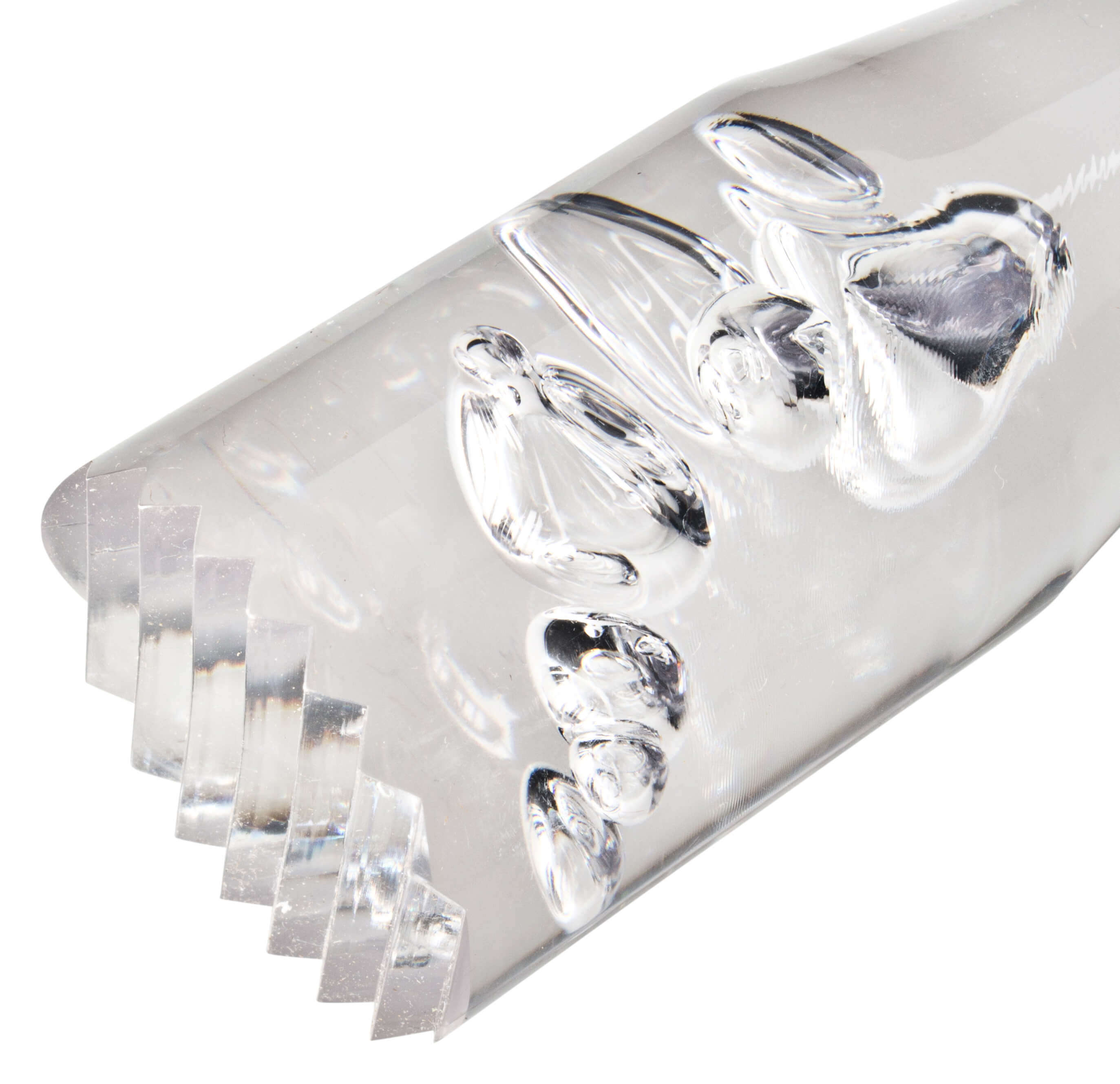 Pilon de bar Maxi, plastique, extrémité ondulée - transparent (29cm)