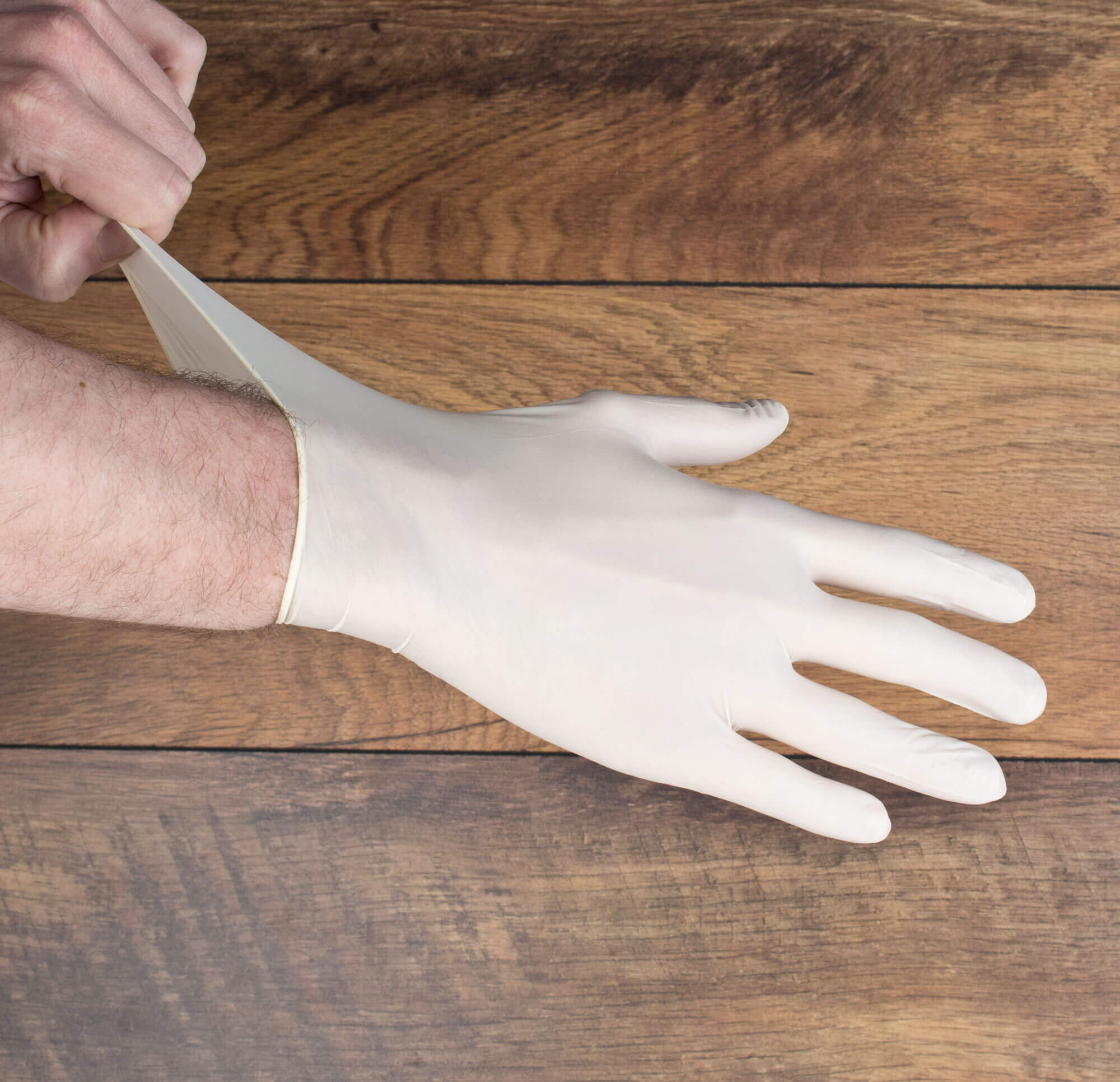 Gants en latex blanc, non poudrés - L (100 pcs)