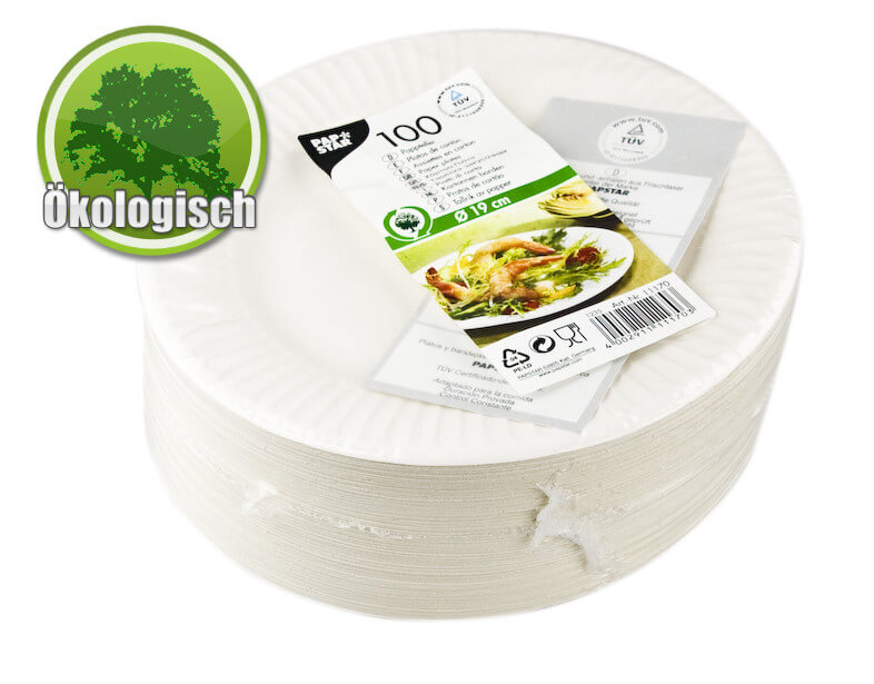 Assiettes en carton écologiques - 19cm (100 pcs)