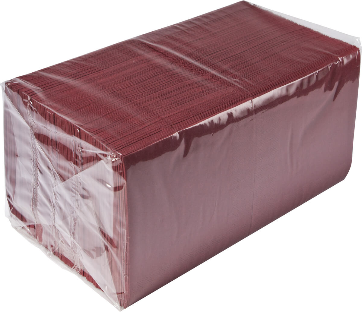 Serviettes Cocktail Duni, cellulose, 3 plis, 24x24cm - bordeaux (250 pcs.)