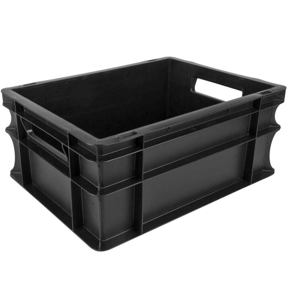 Caisse de transport Euronorm noire - 40x30x17cm