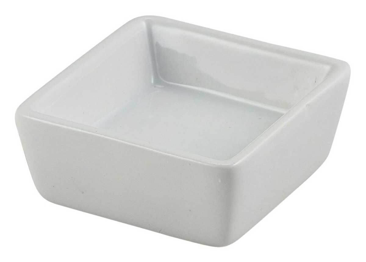 Bol en porcelaine, carré - 6,4x6,4x2,5cm (12 pcs)