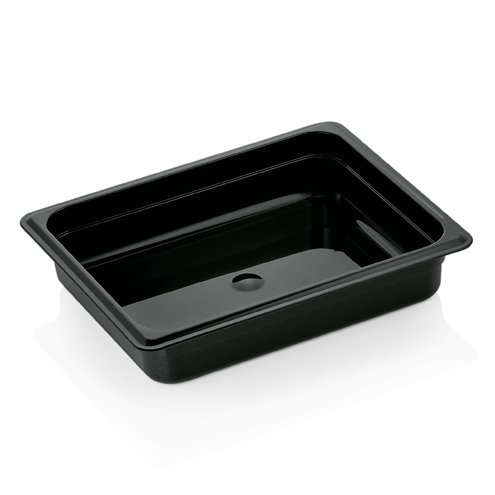 Récipient Gastro Norm 65mm de profondeur - PC noir (GN 1/2)