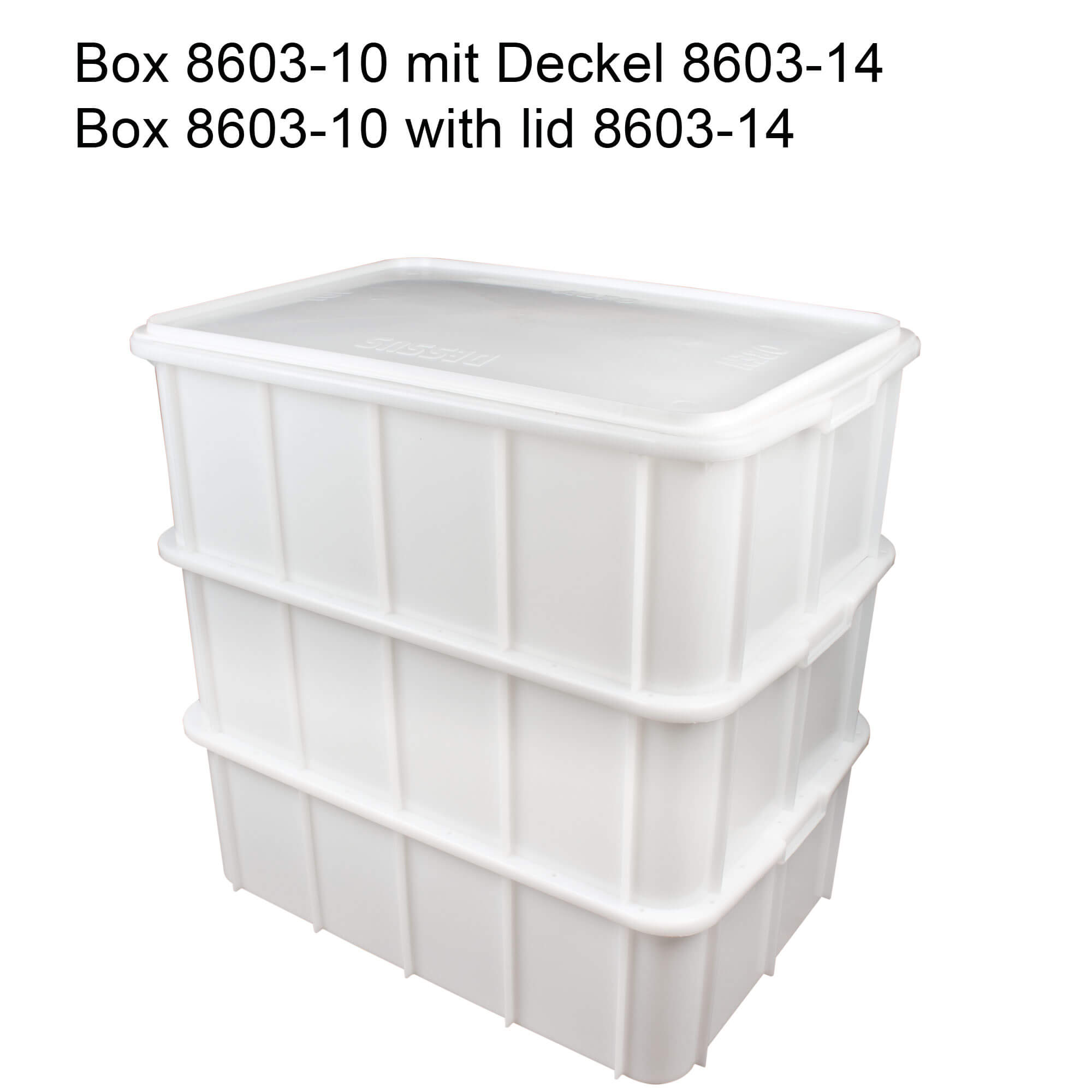 Récipient de transport empilable Classic blanc - 660x450x220mm (50l)