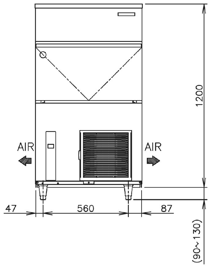 Hoshizaki IM-100NE-HC (Cube en L)