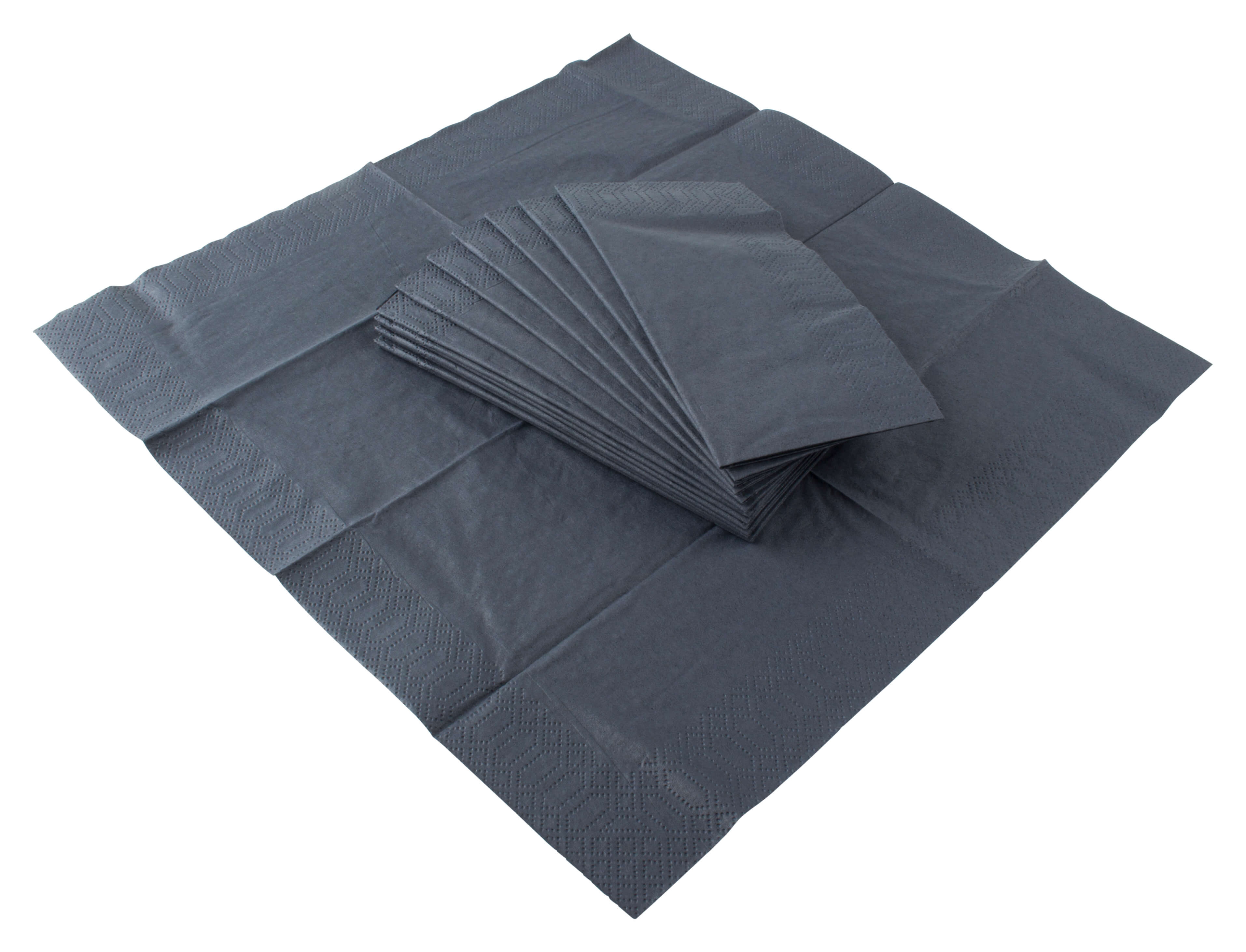 Serviettes de table, Duni, 33x33cm, 1/8 pli, 3 plis, noir - 250 pcs.