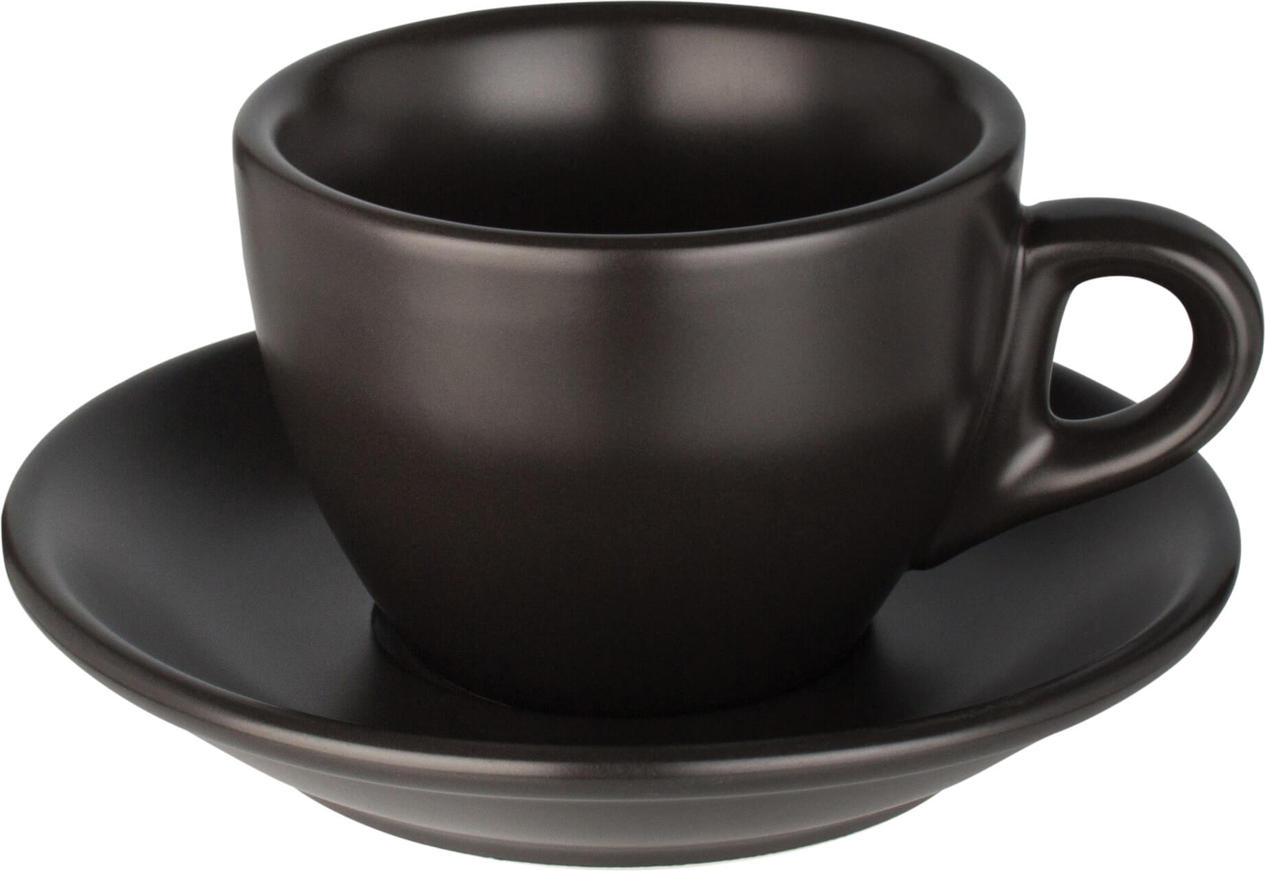 Tasse à café et soucoupe Barista, porcelaine noire - 160ml (12 sets)