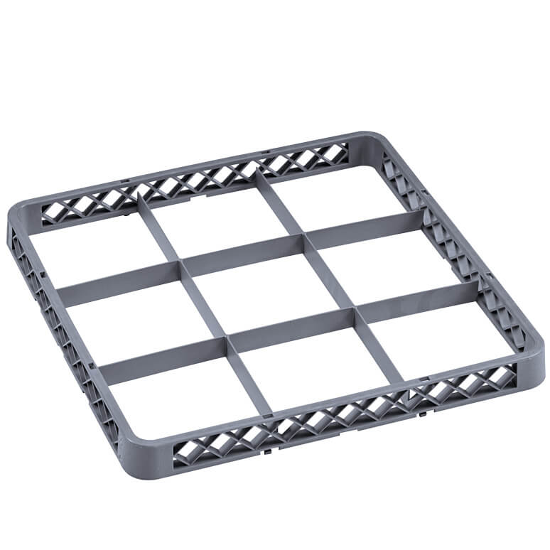 Embouts panier de lavage 9 compartiments, gris (Rack 98) - 50x50x4,5cm