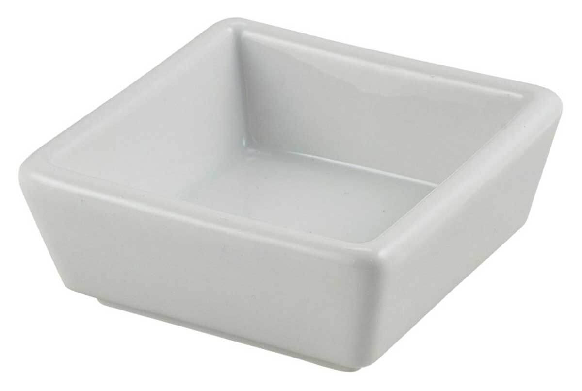 Bol en porcelaine, carré - 8,5x8,5x3,5cm (6 pcs)