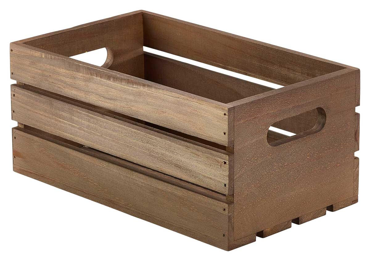 Caisse en bois, Dark Rustic Braun - 27x16x12cm