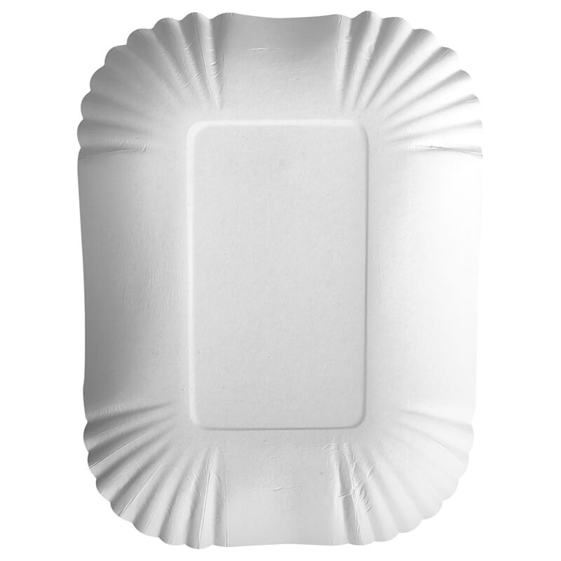 Barquette carrée, carton blanc pur - 13,0x17,5x3,0cm (500 pcs.)