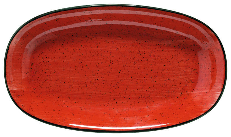 Bonna Aura Passion Assiette Gourmet ovale 24x14cm rouge - 12 pièces