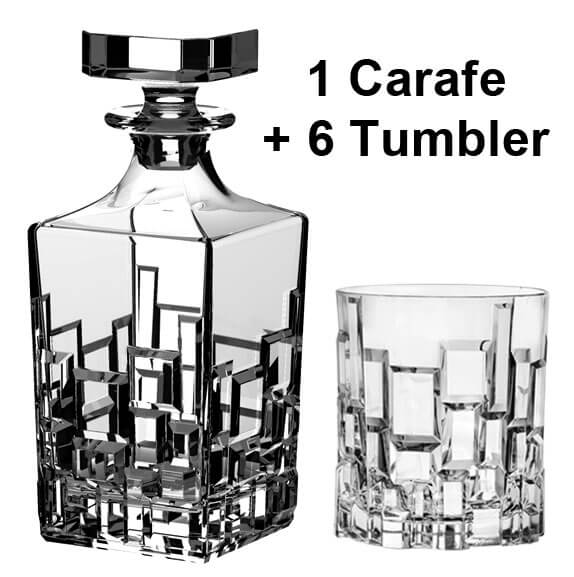 Whisky Set Etna, RCR - 1 carafe + 6 tumblers