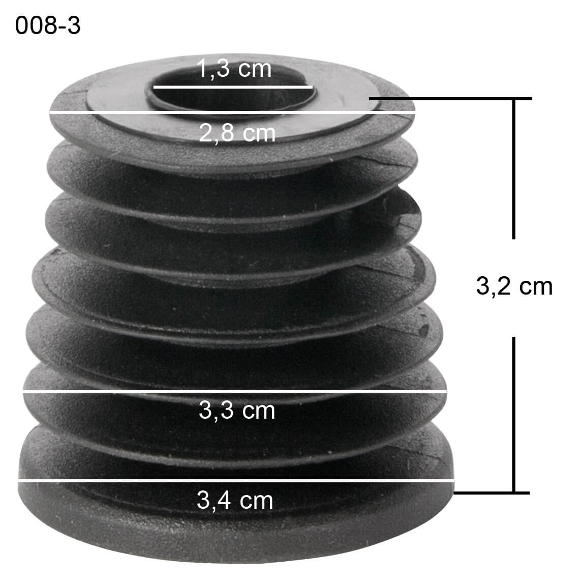 Bouchons interchangeables pour doseurs bouteille, avec lamelles - taille 3