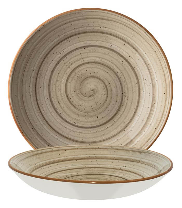 Bonna Aura Terrain Bloom Assiette creuse 25cm beige - 6 pièces