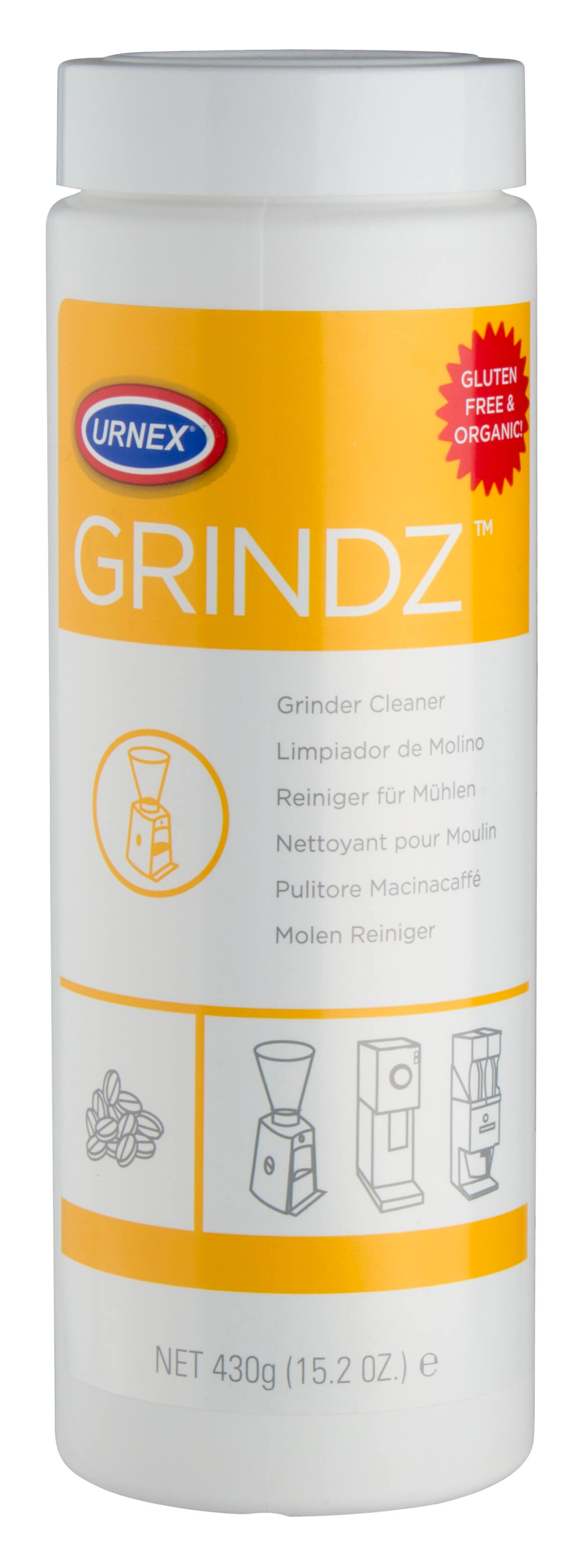 Nettoyant pour moulin à café, Grindz Urnex, 430g