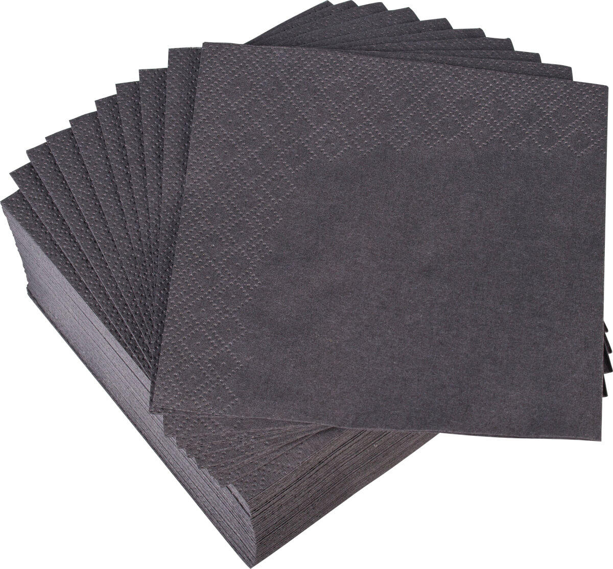 Serviettes cocktail, 24x24cm, 1/4 pli, 2 plis - noir (300 pcs.)